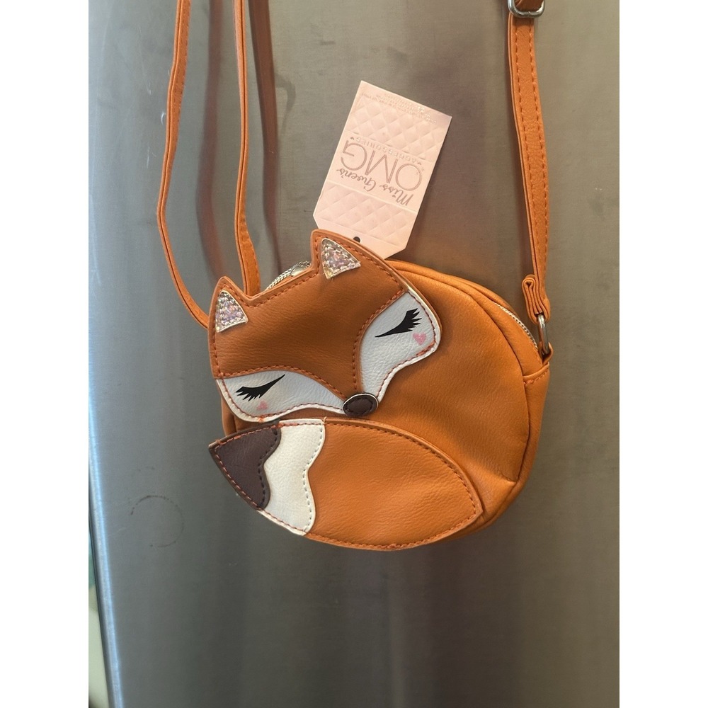 Animal Purse/crossbody Fox Leather Circle Sleeping Fox Unisex/kids/teacher/zoo - Picture 2 of 8
